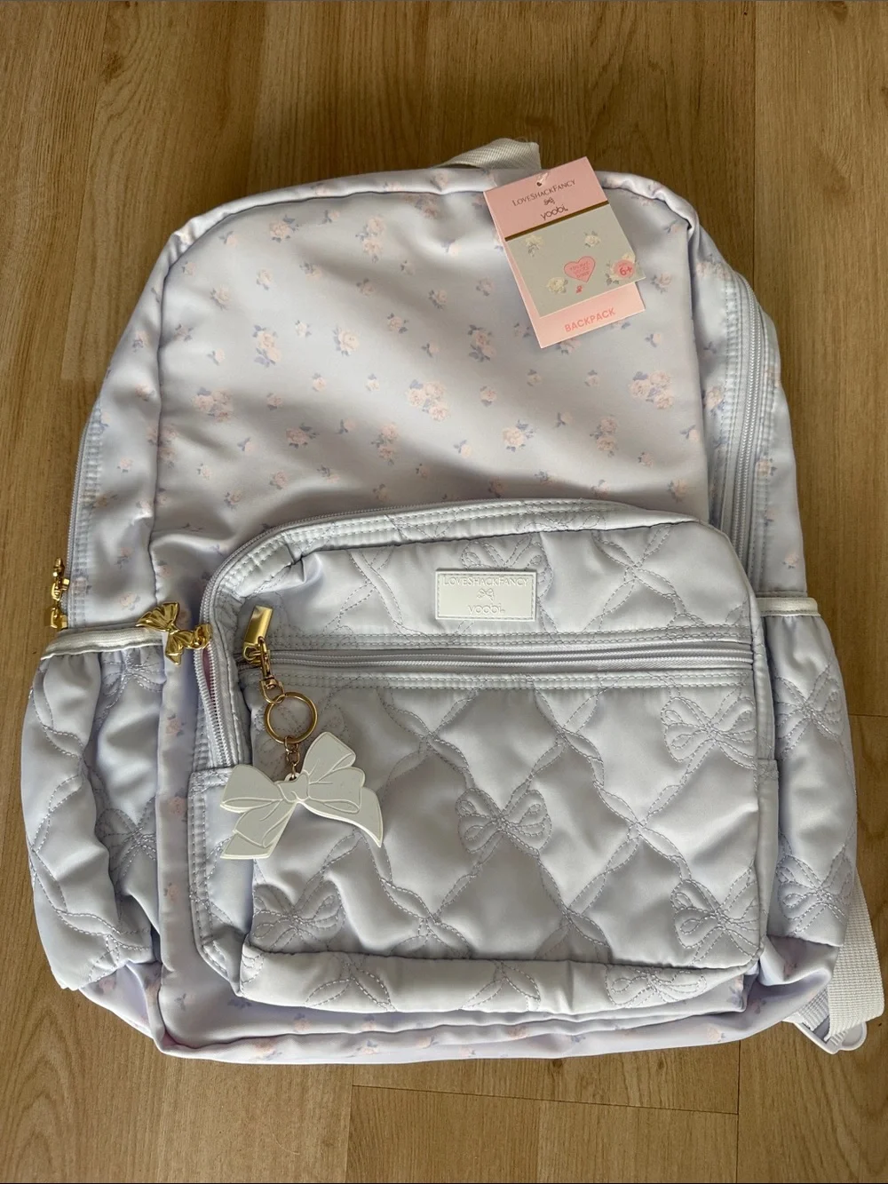LoveShackFancy x Target Yoobi Everblooming Rosettes Ditsy Backpack Breezy Blue